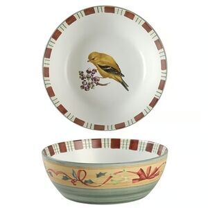 Winter Greetings Goldfinch Bowl